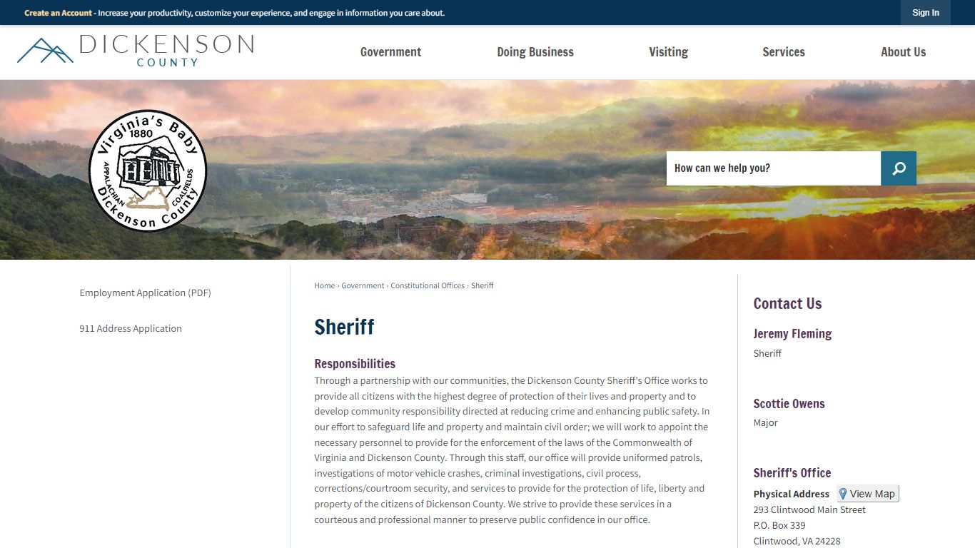 Sheriff | Dickenson County, VA - Official Website